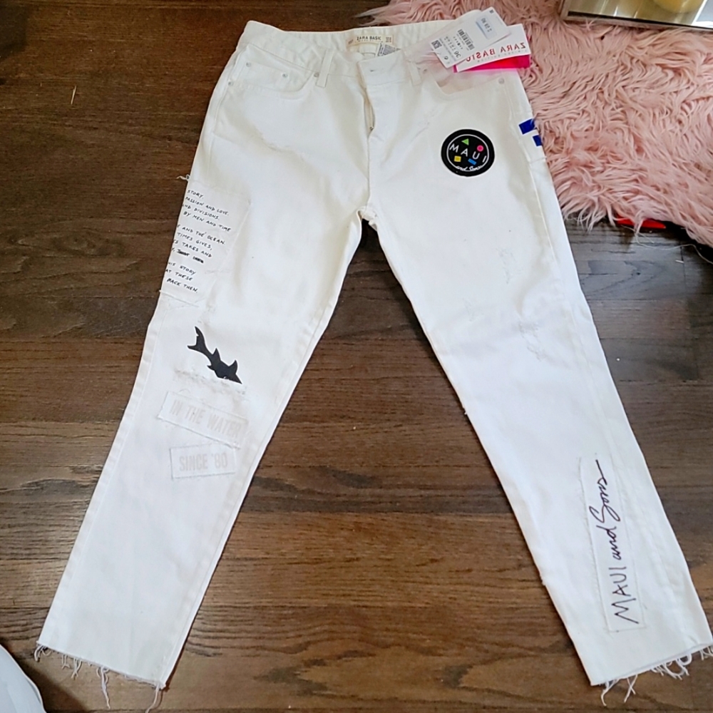 Zara White Jeans